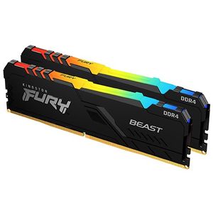 Kingston  KF436C18BB2AK2/64  DDR4 64GB (2x32GB) 3600MHz [FURY BEAST RGB], Non-ECC UDIMM, CL18 1.35V, 288-Pin 2Rx8, Memory kit, w/RGB Heatsink, XMP