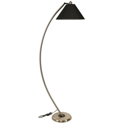 Hilal Mat Krom Lambader Hasır Siyah Abajurlu Black Floor Lamp slika 2