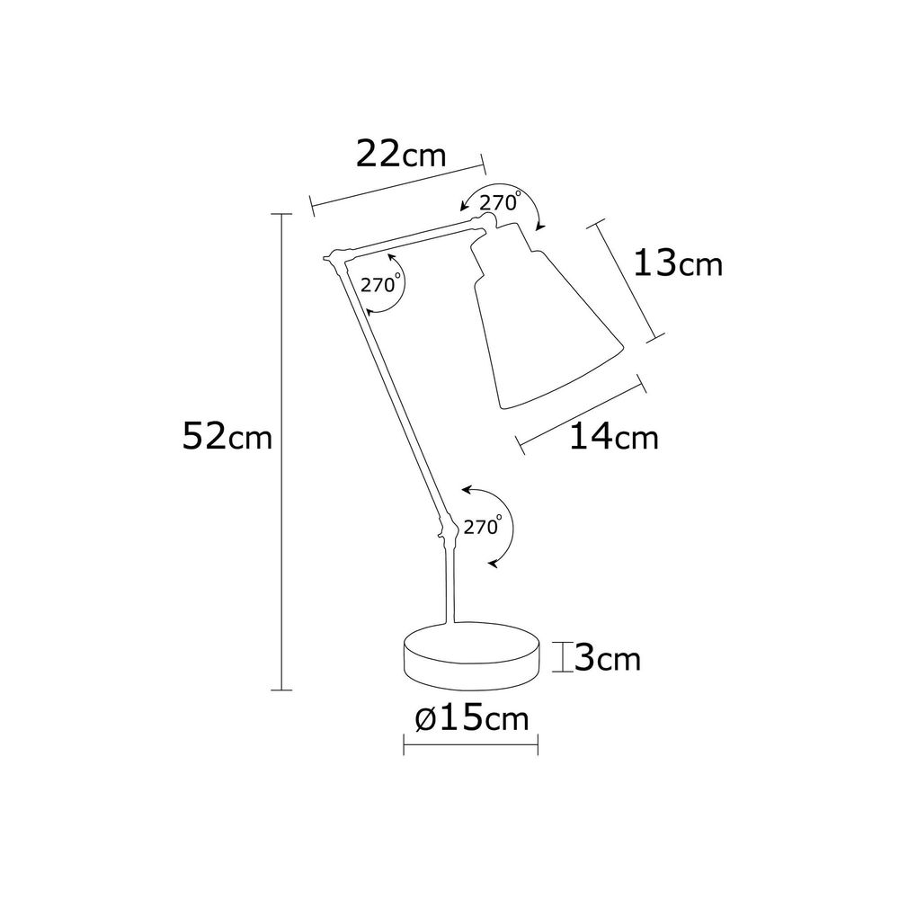 Stolna Lampa Manavgat N-598-US Bijela slika 3