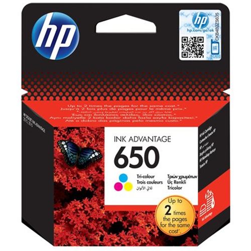 HP 650 Tri-color Ink Cartridge CZ102AE#BHK slika 1