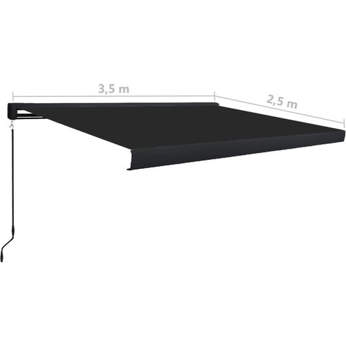 Kazetna tenda na ručno uvlačenje 350 x 250 cm antracit slika 37