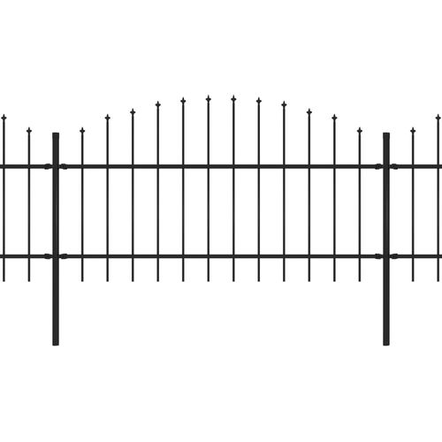 Vrtna ograda s ukrasnim kopljima (1-1,25) x 3,4 m čelična crna slika 16