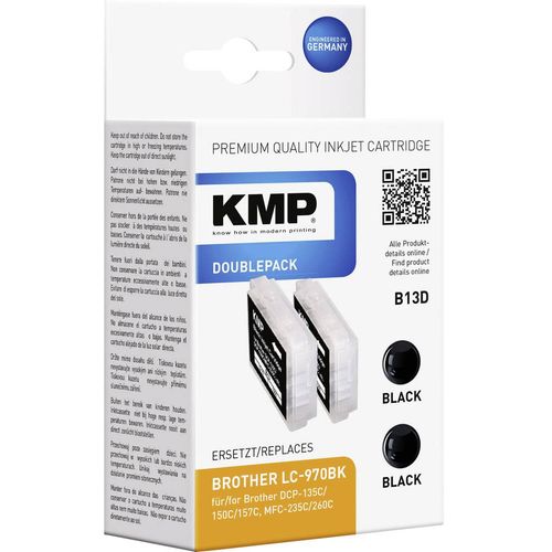 KMP tinta zamijenjen Brother LC-970 kompatibilan 2-dijelno pakiranje crn B13D 1060,0021 slika 1