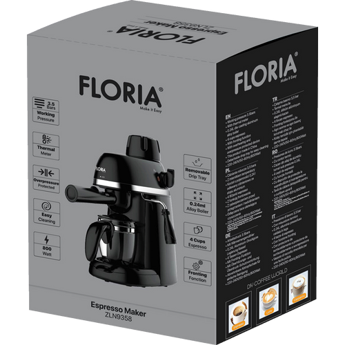 Floria Aparat za espresso kafu, 800W - ZLN9358 slika 3