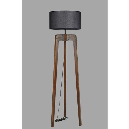 Podna lampa od orahovog drveta 8580-6 sa crnim postoljem slika 3