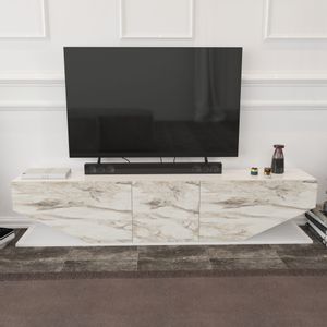 Inci - White White Marble TV Stand