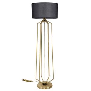 Opviq Alba Eskitme Lambader Silindir HasÄ±r Siyah Abajurlu Black Floor Lamp