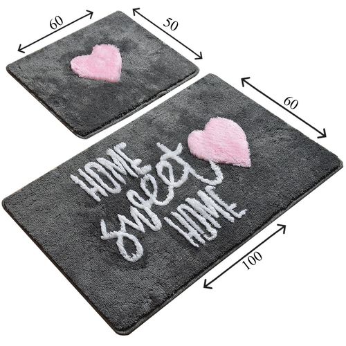 Home Sweet Home - Fume Multicolor Acrylic Bathmat Set (2 Pieces) slika 3