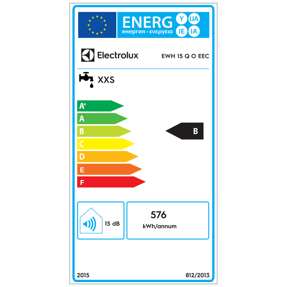 Electrolux Bojler 15 lit., Cijevni električni grijač (TEN), 2kW, IPX4 - EWH 15 Q O EEC slika 6
