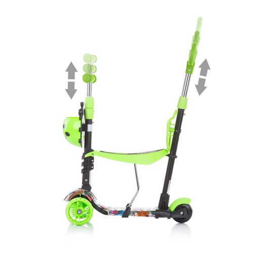 Chipolino romobil / guralica Kiddy Evo s ručkom Green Graffiti slika 3