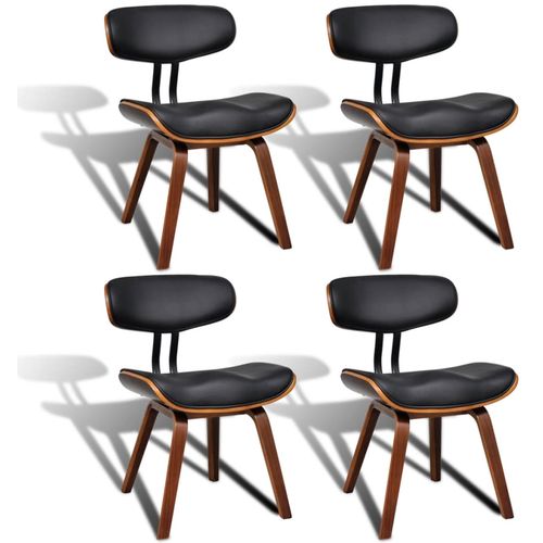 Blagovaonske stolice 4 kom od zaobljenog drva i umjetne kože slika 32