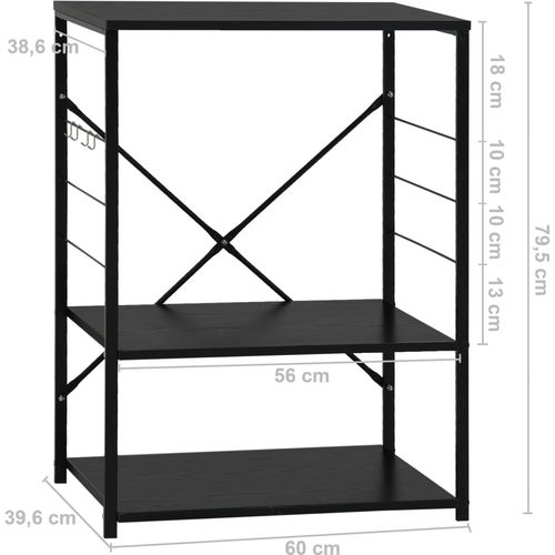 Ormarić za mikrovalnu pećnicu crni 60 x 39,6 x 79,5 cm iverica slika 24