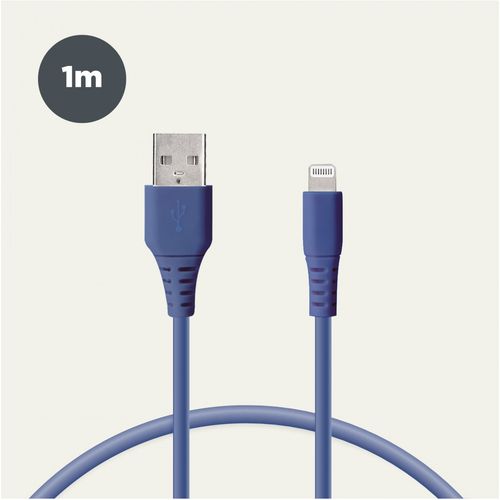 KSIX, kabel za prijenos podataka, Soft, USB-A na lightning, 1.0m, plavi slika 1