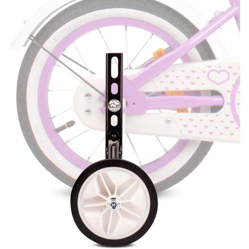 Univerzalni pomoćni kotači za dječje bicikle 12, 14, 16, 18, 20 cola podesivi, 2 kom - bijeli slika 3