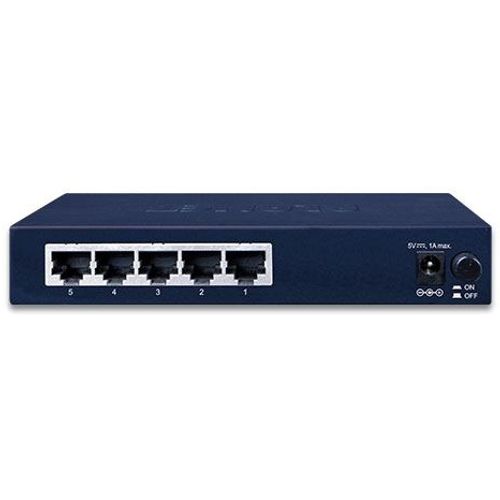 Planet 5-Port (5x 1GbE RJ45 ports) Desktop Switch (Metal) unmanaged slika 1