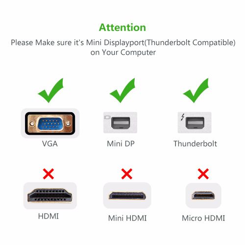 Ugreen Mini DisplayPort na VGA pretvarač, crni, 15cm - u kutiji slika 3