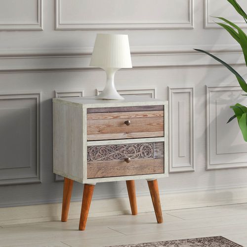 Hanah Home Malmo White Walnut Noćni Stočić slika 1