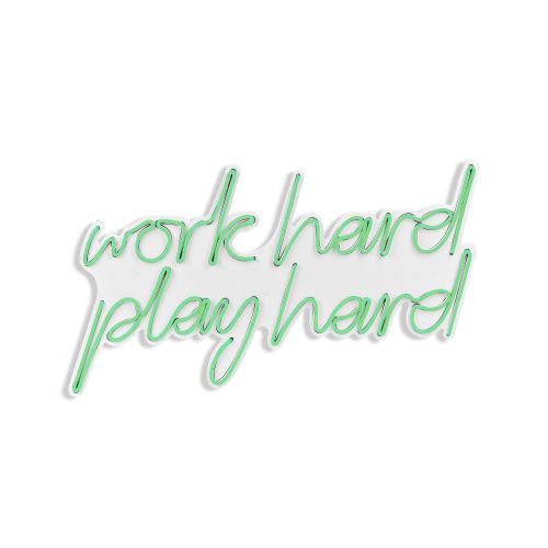 Wallity Ukrasna plastična LED rasvjeta, Work Hard Play Hard - Green slika 6