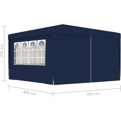 Profesionalni šator za zabave 4 x 4 m plavi 90 g/m² slika 10