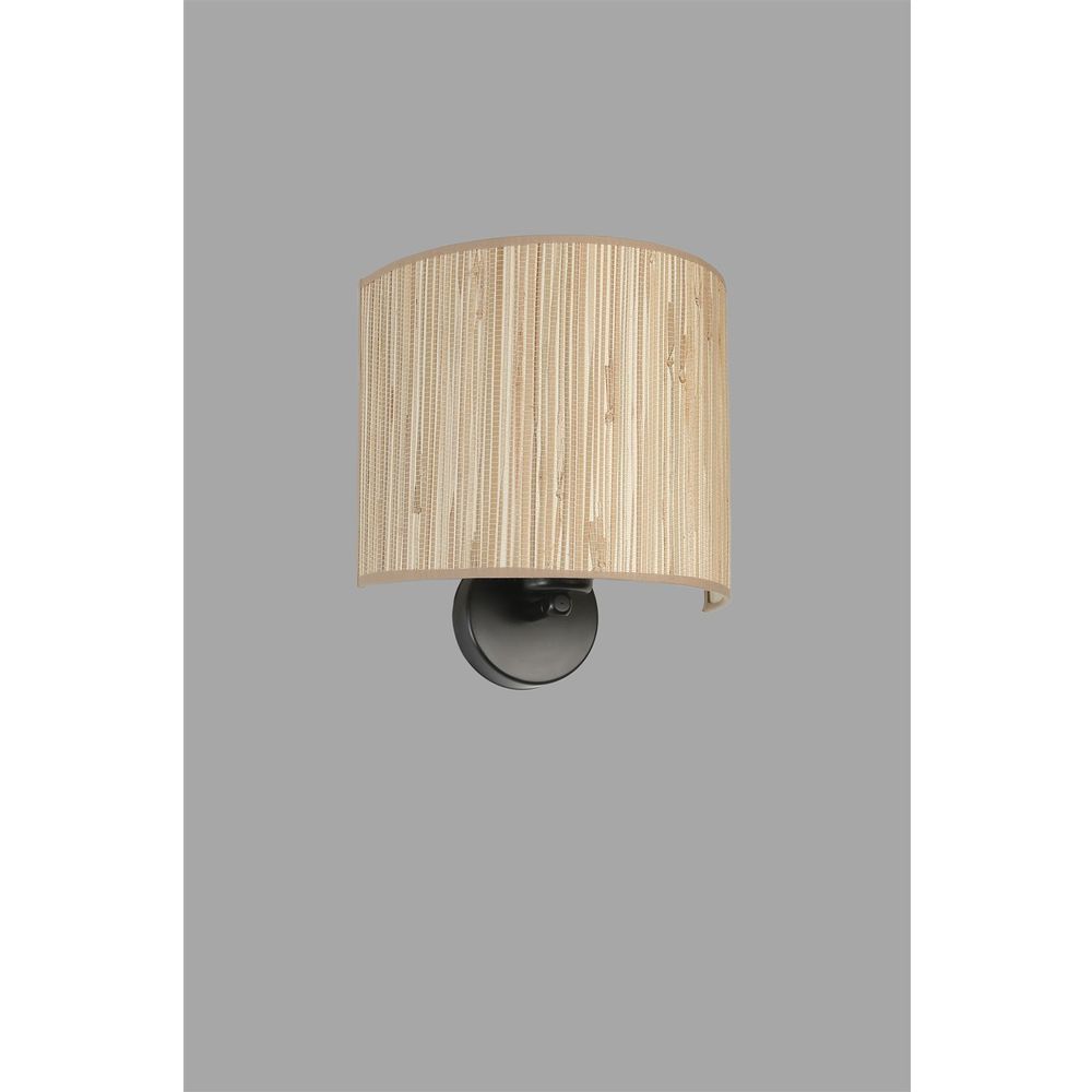 Zidna lampa Bambu 09 s abajurima od hrasta i crnim metalnim tijelom slika 4