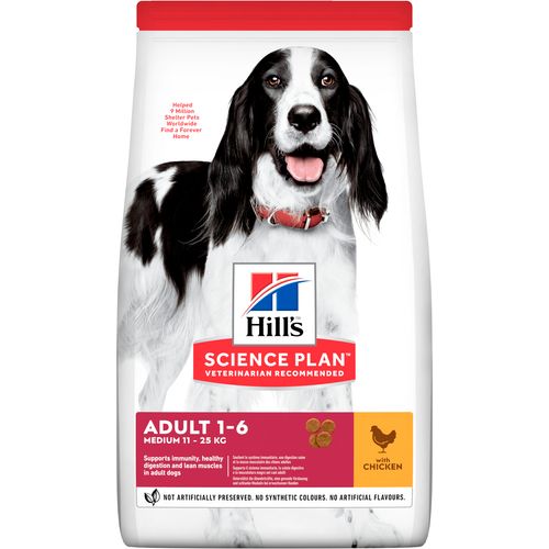 Hill's Science Plan Adult Medium piletina, potpuna suva hrana za odrasle pse srednje - velikih rasa 14kg slika 1