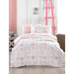 Hearts White
Red Ranforce Single Quilt Cover Set