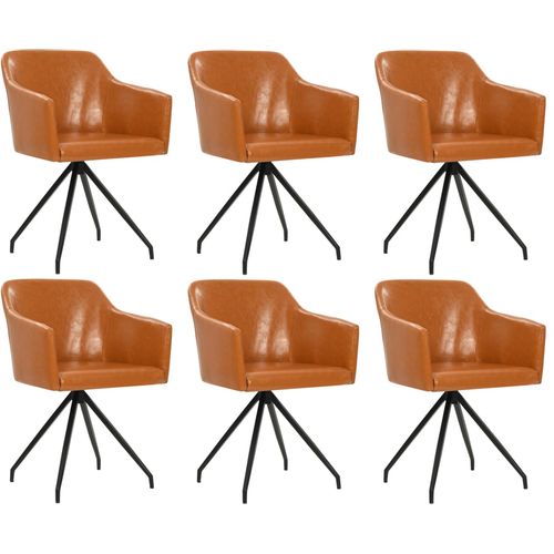 Blagovaonske stolice od umjetne kože okretne 6 kom smeđe slika 17