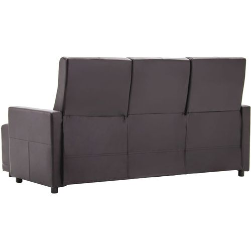 Kutna nagibna sofa s presvlakom od umjetne kože smeđa slika 15
