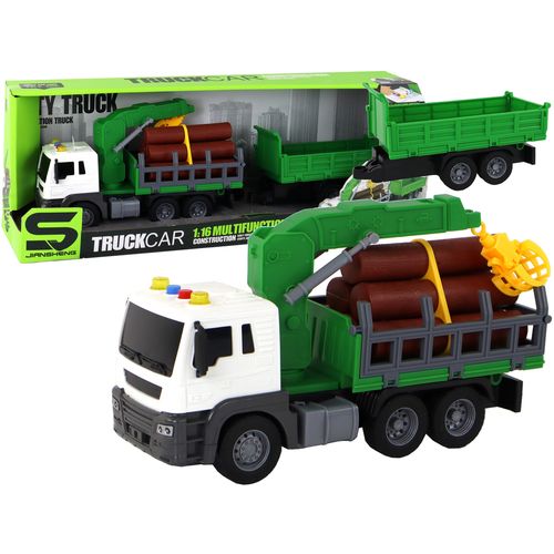 Kamion s kranom i balvanima 1:16 zeleni slika 1