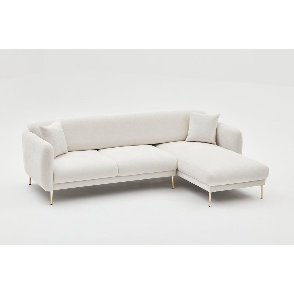Simena Desni - Krem Zlatni Ugaoni Sofa-Krevet slika 12