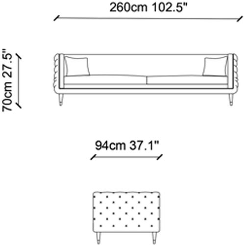 Olympus Cream 4-Seat Sofa slika 7