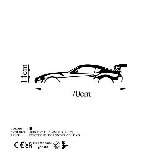 Wallity Metalna zidna dekoracija, Dodge Viper Silhouette slika 5