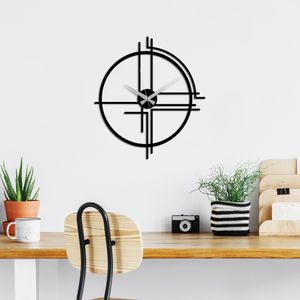 Decorative metal wall clock Unique, colour: black