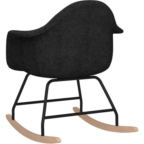 Stolica za ljuljanje od tkanine crna slika 6