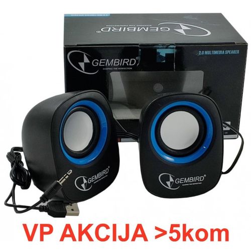 SPK-111 ** Gembird Stereo zvucnici Blue/black, 2 x 3W RMS USB pwr, 3.5mm kutija sa prozorom (379) slika 4