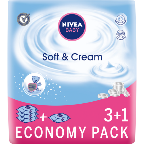 NIVEA Soft&Care vlažne maramice 3+1 pakovanje (4x63kom) slika 1