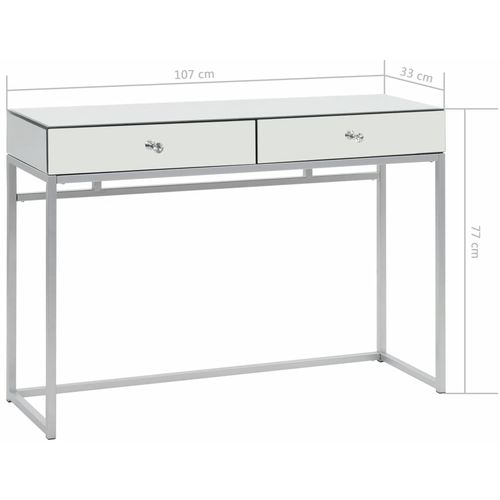 Zrcalni konzolni stol od čelika i stakla 107 x 33 x 77 cm slika 25