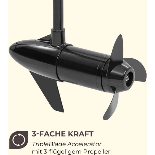 Waldbeck Barracuda 50, električni vanbrodski motor, 50 lbs / 564 W, 12 V, 3-krilni propeler, Crna slika 17