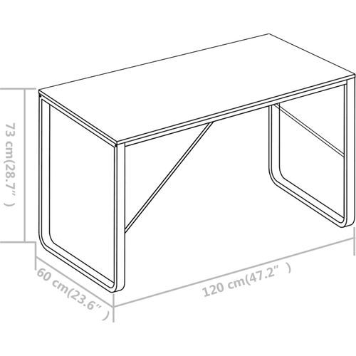 Stol za računalo bijeli 120 x 60 x 73 cm slika 38