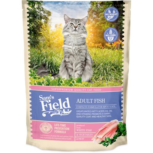 Sam's Field Mačka Adult s Bijelom ribom, 400 g slika 1