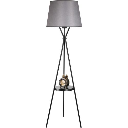 Venedik sehpalı siyah lambader pramit açık hasır gri abajurlu Grey Floor Lamp slika 3
