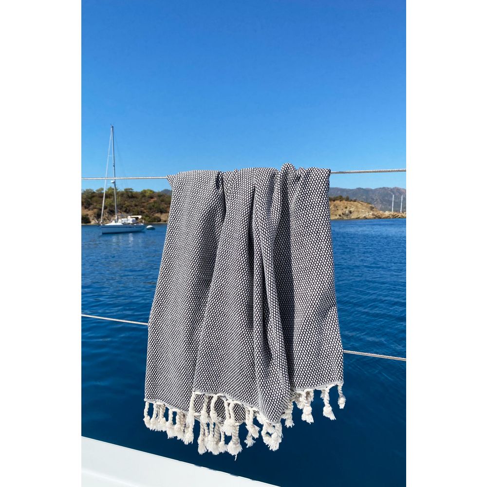 Likya - Crno-bijeli Fouta (Peškir za plažu) slika 2