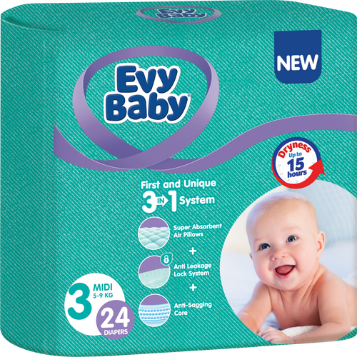 Evy Baby jednokratne pelene 3 u 1 sistem Standard slika 2
