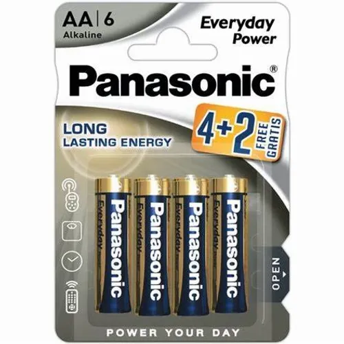 Panasonic baterije LR6EPS/6BP-AA Alkaline Everyday 6 komada slika 1