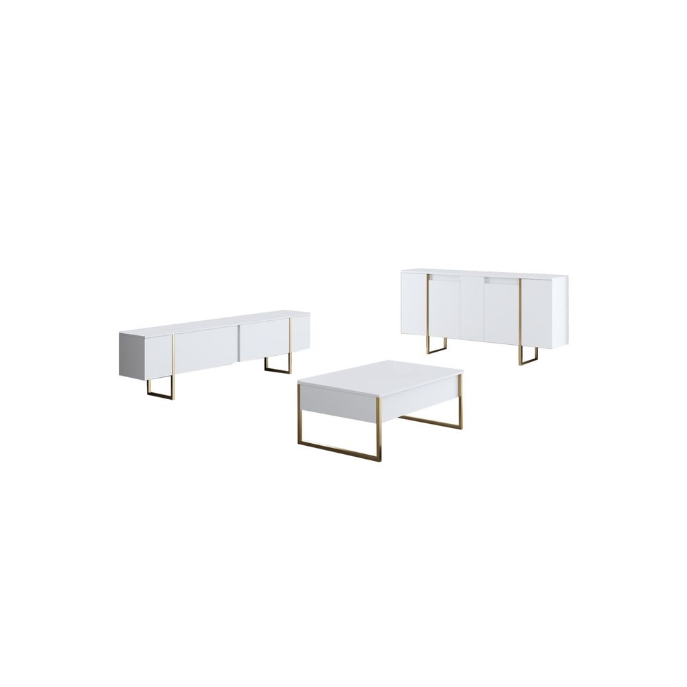 Luxe Konzolni Sto - Bijeli sa Zlatnim Detaljima slika 10