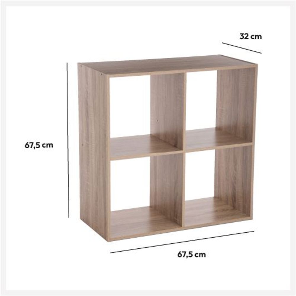 Five polica 4 otvora 67.5x32x67.5cm furnir natur slika 2