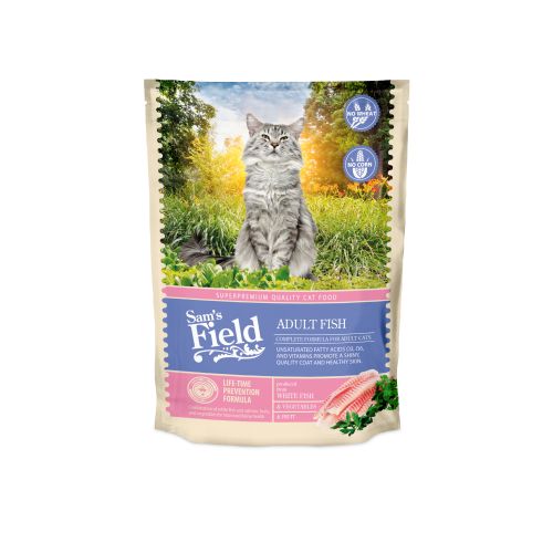 Sam's Field Mačka Adult s Bijelom ribom, 400 g slika 1