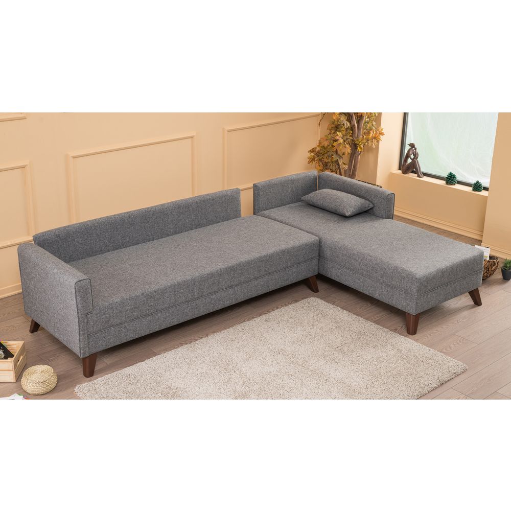 Ugaona Sofa Bella Desni Kut Siva slika 4