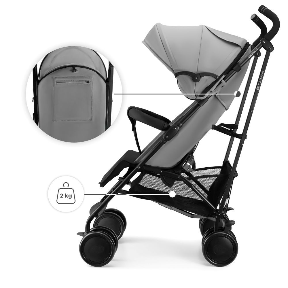 Kinderkraft Kišobran kolica Siesta 2 siva slika 9
