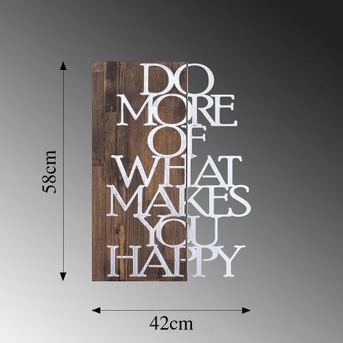 Wallity Drvena zidna dekoracija, Do More Of What Makes You Happy - Silver slika 6